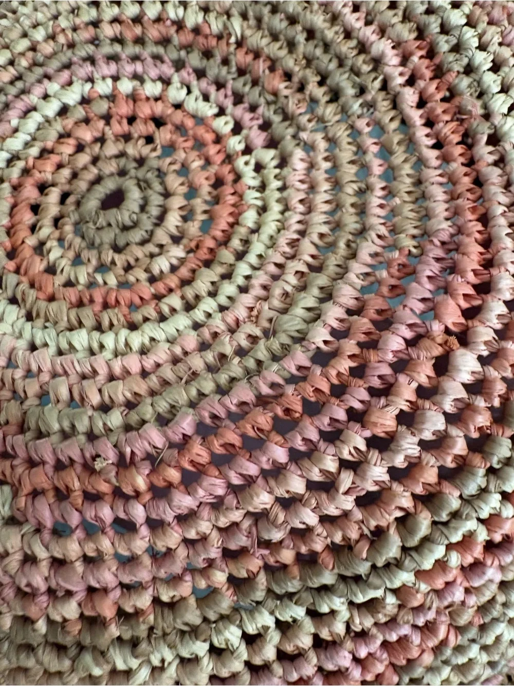 Helen Kaminski Coral Melange Raffia Woven Adjustable Sun Hat.